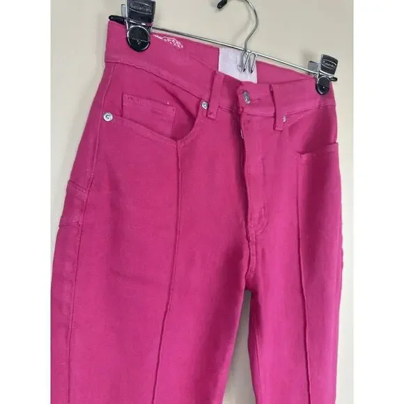 Revice Venus Flares Star Butt High Rise Jeans Pink Fuchsia Size 26 Retro Y2K - Picture 3 of 15